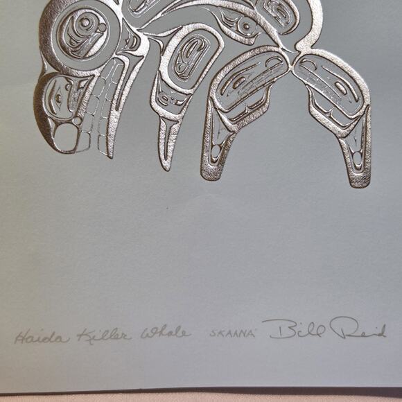 Bill Reid Signed Haida Killer Whale SKAANA Copper Canadian Art Card 6x9 Envelope - Picture 2 of 9